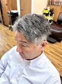 グレイヘアツイストスパイラルパーマ