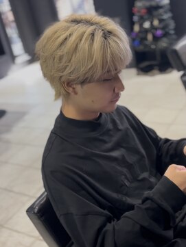 アウル 心斎橋(owl) シースルーマッシュ/ホワイトベージュ/ダブルカラー/メンズ