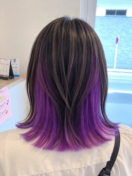 アズールサン 草加西口店(azule-sun) インナーカラー,ビビットパープル,レイヤースタイル【草加】