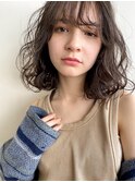 無造作パーマ×シアーグレージュ【デザインカラー】