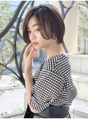 大人かわいい小顔前下がりスリークボブローライト20代30代40代