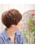 マッシュショート/キャラメルベージュ