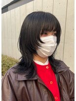 アクアオモテサンドウ(ACQUA omotesando)&nbsp;＊黒髪ロングウルフカット！個性的ネオウルフレイヤーカット