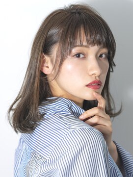 エミュ 表参道 青山(emu) ワンカールミディアムボブ[ベビーバング/ショコラベージュ/20代]