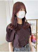 福井 大和田 ハイトーン ブリーチカラー ピンクブラウン
