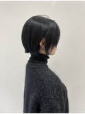 【湯田】エスパウィンター韓国風黒髪ネビージュショートボブ