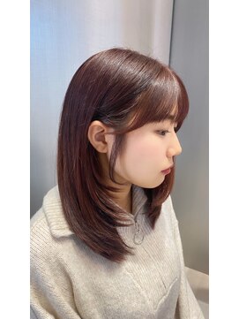 ハルキミナト ジャパン ヨコハマ(HARUKI MINATO japan YOKOHAMA) 盛れる顔周りカット/レイヤーカット/赤髪