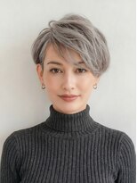 マリブ Malibu&nbsp;【白髪ぼかしショート】グレージュミックス×サイドスウィープ