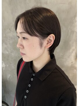 ヘルベチカ・ヘア(Helvetica hair) ショートボブ/ショート/ミニボブ/前髪なし/ブラウンカラー