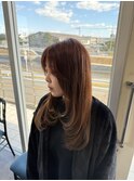 ベージュカラー、ハイレイヤー、髪質改善