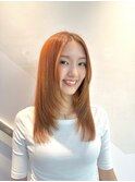 オレンジ/青山美容院/ケアブリーチ/髪質改善