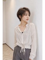 バグズ ヘアデザイン 桔梗が丘店(Baguz HAIR DESIGN)&nbsp;丸みショートハンサムショート耳掛けショートボブ艶感ショート