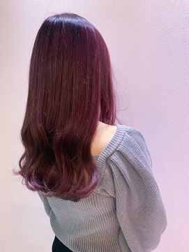 シュガー ヘアアンドネイル 仙台(SUGAR) ラベンダーピンクグラデーションカーキグレージュ前髪カット