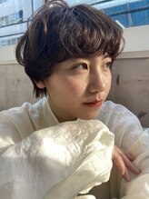 ナックアベノ(knack abeno) チョコブラウン×エアリーショートパーマ/ウェットスタイル/30代