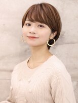 大人可愛い小顔ひし形クビレ丸みボブ20代30代40代大人ショート