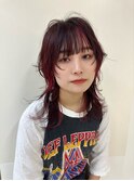 【paaq田中智大】ウルフカット＋デザインカラー（レッド）