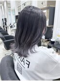 シルバーグラデーションカラーナチュラルミディアムウェーブ