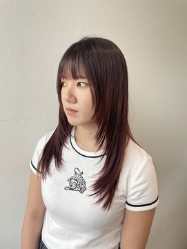 サラ ビューティー サイト 古賀店(SARA Beauty Sight) レイヤーカット/小顔カット/艶髪/ピンクレッド/髪質改善