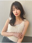 小顔薄めバングシアーカラーレイヤーナチュラルカール前髪美髪