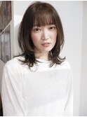 【流音】レイヤーカット/ミディアム/オリーブブラウン/似合わせ