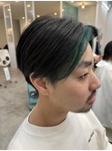 【メンズ】フェザーショート/フェイスフレーミング/グリーン