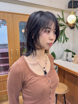 シエン 恵比寿(CIEN) ウルフカットミニウルフ黒髪レイヤーミディアムボブ/丸型/恵比寿