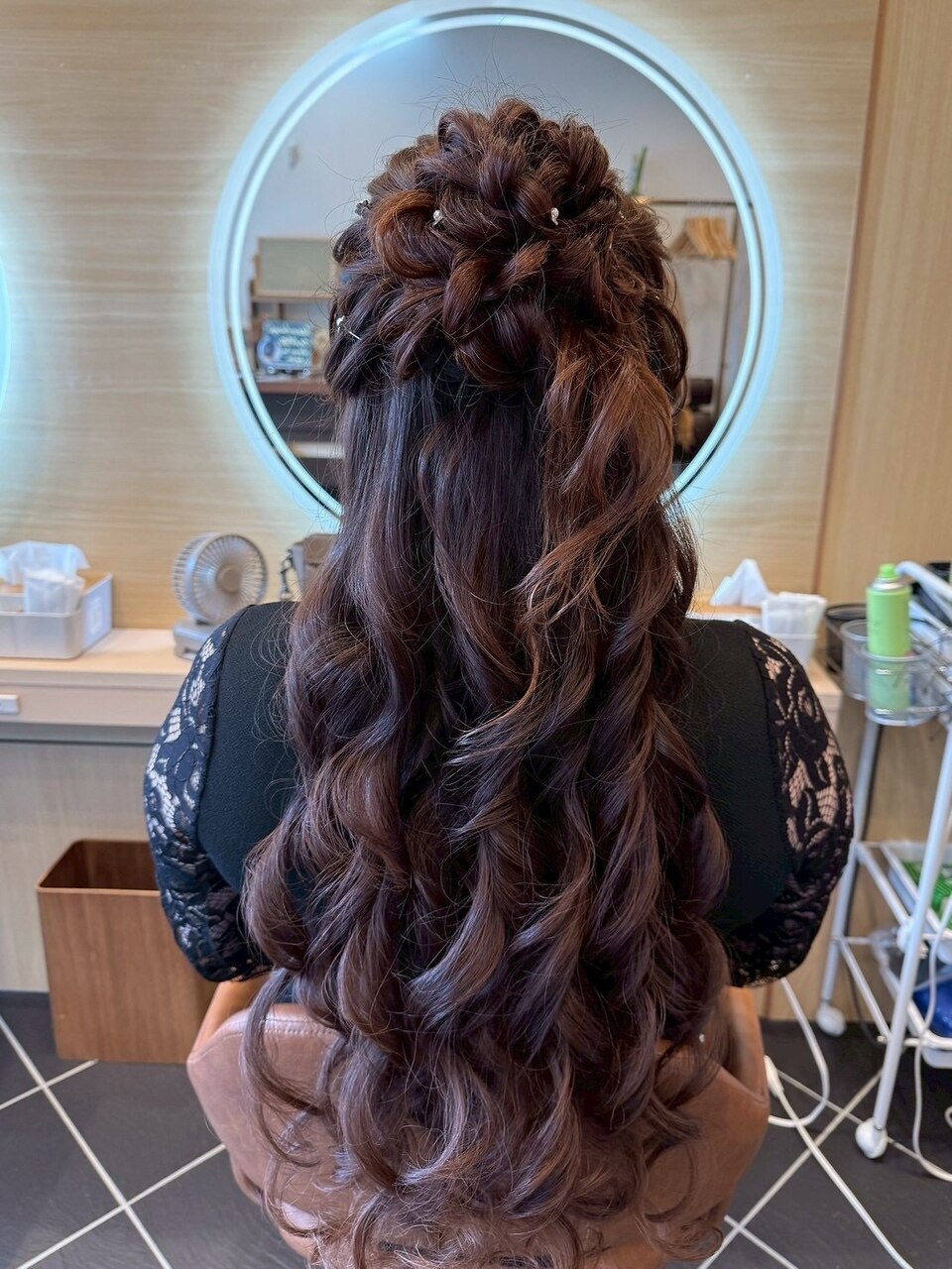 ヘアセットサロンfirst】ふわふわお団子ハーフアップ：L259769534