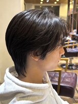 オーシャントーキョー(OCEAN TOKYO) 韓国マッシュフェザーパーマニュアンスパーマセンターパート黒髪