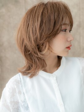 カバーヘアアンドスパ ブリス 浦和(COVER HAIR&SPA bliss) イヤリングカラーハッシュカット外ハネマレットウルフ20代30代W