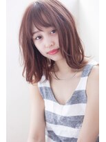 ヴェールウェーブ大人ミディグレージュブルージュピンクアッシュ