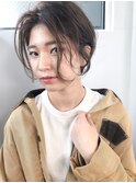 小顔ナチュラル×オリーブカラー×ハイライトカラー×イルミナ
