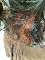 アース クロスガーデン川崎店(HAIR&MAKE EARTH)&nbsp;インナーカラーオレンジ