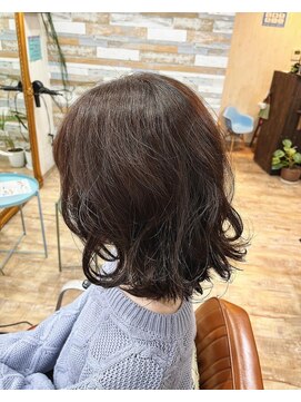 ハウオリ ヘアーワークス(Hauoli hair works) ロブヘア×くすみピンクカラー