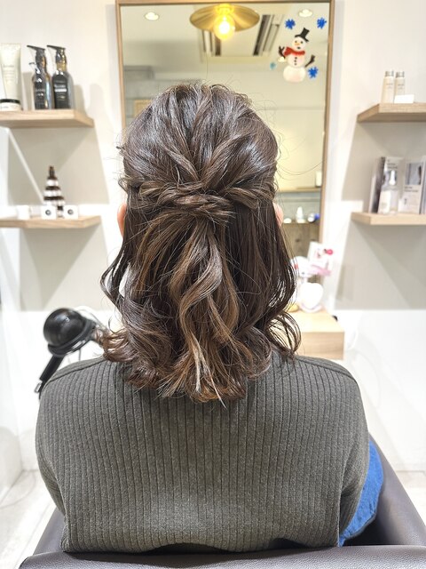 卒業式 ハーフアップ ヘアセット ヘアアレンジ 中目黒