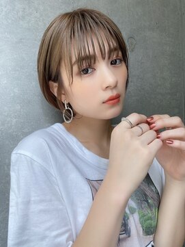 エニ 自由が丘(ENi) 黒髪/グレーベージュ/レイヤーロング/前髪パーマ[自由が丘駅]