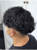 刈り上げマッシュ×波巻きパーマ
