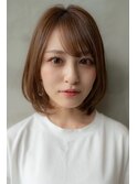 大人かわいい前髪セシルカットココアブラウンフリンジウェーブ