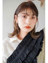 シェル 吉祥寺(shell)&nbsp;くびレイヤーエモージュ前髪モテベージュレイヤーミディ/吉祥寺