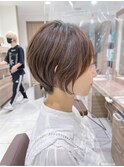 丸みとひし形シルエットのショートボブ☆