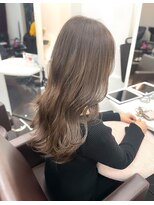 ミシェリー 新宿店(misherry)&nbsp;ナチュラルブラウンベージュブリーチなしダブルカラー韓国風巻き