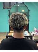 縦落ちツイスパ x ハイトーンメッシュ