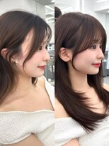 アマトウキョウ アユンチェ(AMA TOKYO×AYUNCHE) 前髪顔まわり韓国ヘアレイヤーカットサイドバンク2wayバンク韓国