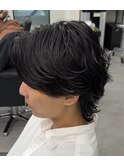 スパイラルパーマフェードカット刈り上げセンターパートR