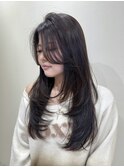 【韓国風レイヤーカット】抜け感×小顔バランスヘア/梅田