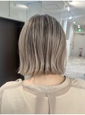 ボブ 切りっぱなしボブ 白髪ぼかし バレイヤージュ ハイライト