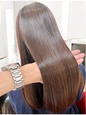 透明感艶感ストレート髪質改善秋冬カラーブラウン