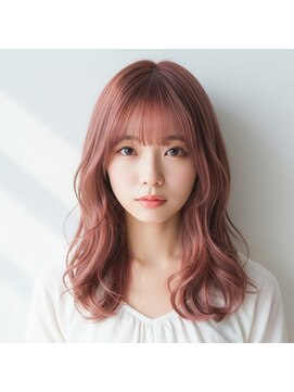 フィナーレ ベッロ(Finale Bello) 韓国風巻き髪ロングスタイル/ピンクベージュ/10代20代30代