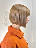 別府ショートボブ顔まわりレイヤーカット髪質改善カラー30代