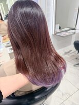 ヴァンカウンシル 一宮店(VAN COUNCIL) ダメージOFF透明カラー全体染め/肌に馴染むピンクパープルヘア