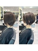 30代40代50代白髪染め銀座似合わせカット前髪なしショートボブE
